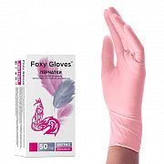 Перчатки нитриловые Foxy Gloves р.XS, розовые, 50 пар