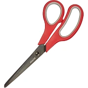 Ножницы обычные Attache Comfort 19см, красно-серые, покрытие Titatium Grey, эргономичные ручки