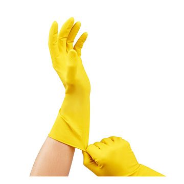Перчатки латексные Officeclean р.М, желтые, пара