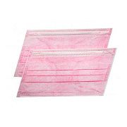Маска защитная Safety розовая, 50 шт, коробка, 3-слойная, мелтблаун
