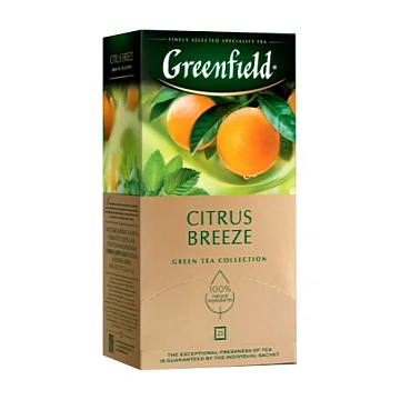 Чай Greenfield Citrus Breeze (Цитрус Бриз), зеленый, 25 пакетиков