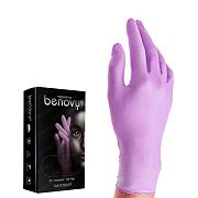 Перчатки нитриловые Benovy Nitrile TrueColor р.M, лиловые, 50 пар