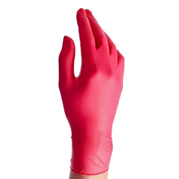 Перчатки нитриловые Benovy Nitrile MultiColor р.S, красные, 50 пар