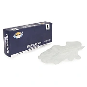 Перчатки виниловые Aviora р.L, прозрачные, 50 пар