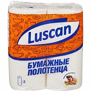 Бумажные полотенца Luscan белые с тиснением, 2 слоя, 2 рулона