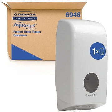 Диспенсер для туалетной бумаги листовой Kimberly-Clark Aquarius 6946, белый