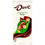 Шоколад Dove. молочный, с цельным фундуком, 90г