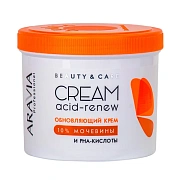 Крем для лица Aravia Professional Acid-Renew Cream, для тела обновляющий, с PHA-кислотами и мочевиной (10%), 550мл