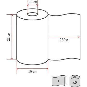 Бумажные полотенца Tellus (tork) Universal Soft Matic H1 1слой, рулон 280м, белые, 290100