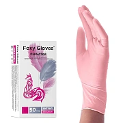 Перчатки нитриловые Foxy Gloves р.S, розовые, 50 пар