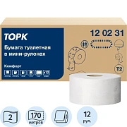 Туалетная бумага Tork Advanced T2, 120231, в рулоне, 170м, 2 слоя, белая, 1 рулон