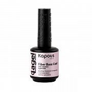 Базовое покрытие для гель-лака Kapous Fiber Base Coat with vitamins Light Pink нежное-розовое, 15мл
