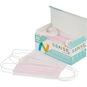 Маска защитная Sense 3-слойная лиловая, 50шт/уп НДС 10%