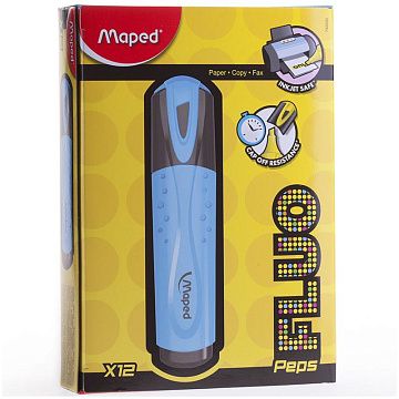 Текстовыделитель Maped Fluo Pep's Classic голубой, 1-5мм, скошенный наконечник