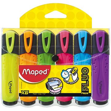 Текстовыделитель Maped Fluo Pep's Classic набор 6 цветов, 1-5мм, скошенный наконечник