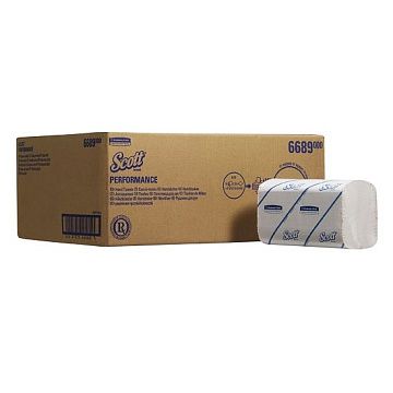 Бумажные полотенца Kimberly-Clark Scott Perfomance 6689, листовые, белые, V укладка, 274шт, 1 слой