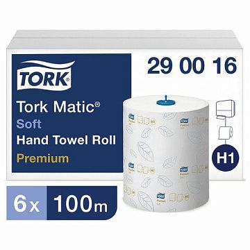 Бумажные полотенца Tork Premium H1, 290016, в рулоне, 100м, 2 слоя, белые