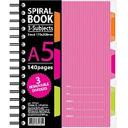 Бизнес тетрадь Attache Spiral Book розовый, А5, 140 листов, в клетку, на спирали