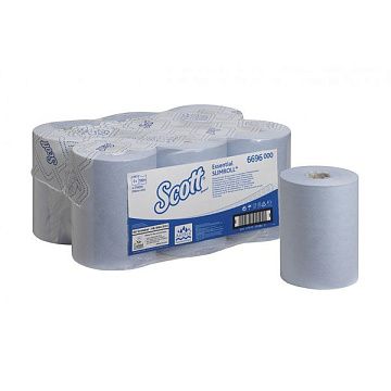 Бумажные полотенца Kimberly-Clark Scott Essential 6696, в рулоне, 190м, 1 слой, синие