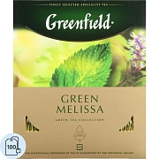 Чай Greenfield Green Melissa (Грин Мелисса), зеленый, 100 пакетиков
