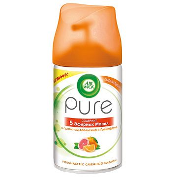Освежитель воздуха Air Wick Pure 5 эфирных масел с ароматом апельсина и грейпфрута, 250мл, запасной