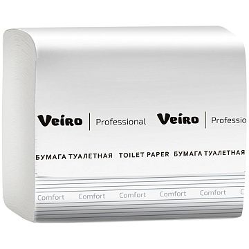 Туалетная бумага Veiro Professional Comfort TV201, 250 листов, 2 слоя, белая, V укладка