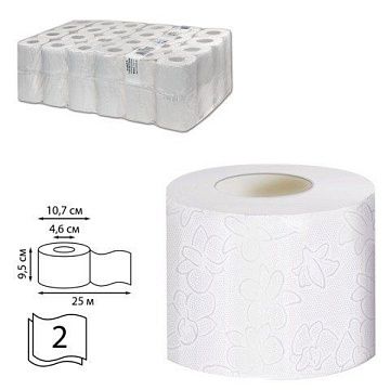 Туалетная бумага Veiro Professional Comfort T207, белая ,2 слоя,  25м, 200 листов, 48 рулонов