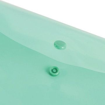 Пластиковая папка на кнопке Staff зеленая прозрачная, А4