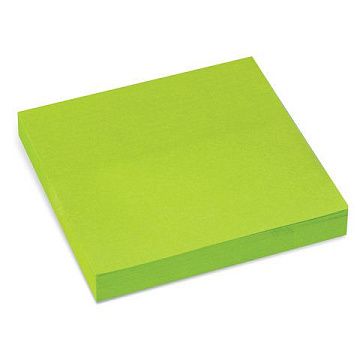 Блок для записей с клейким краем Brauberg зеленый, неон, 76х76мм, 90 листов